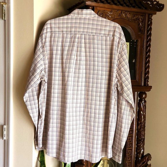 Dockers, Brown, tan, gold plaid men's button down shirt. Sz XL - Picture 4 of 6